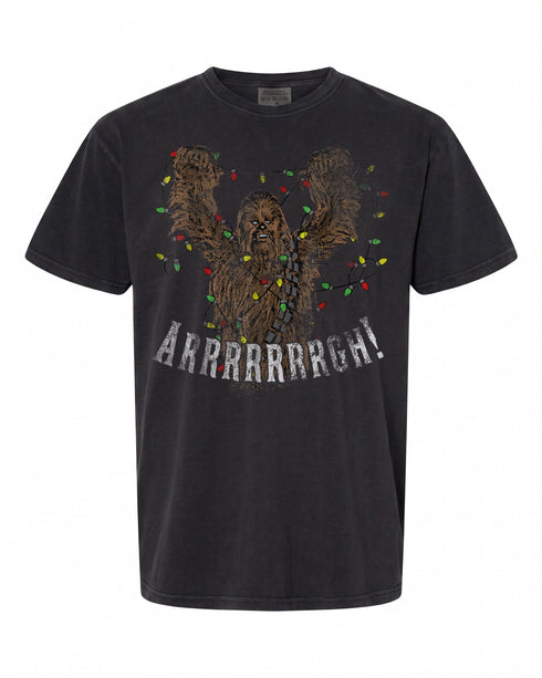Star Wars Chewbacca Roar Christmas Lights T-Shirt - Fun Holiday Apparel | Retro Feel