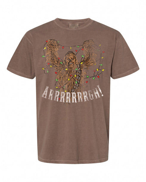 Star Wars Chewbacca Roar Christmas Lights T-Shirt - Fun Holiday Apparel | Retro Feel