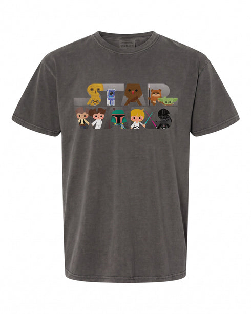 Star Wars Logo Kawaii Multi-Character T-Shirt - Fun Gift for Fans | Retro Style