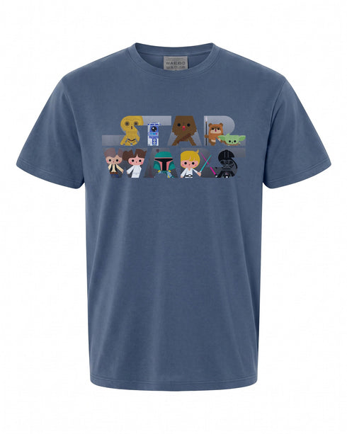 Star Wars Logo Kawaii Multi-Character T-Shirt - Fun Gift for Fans | Retro Style
