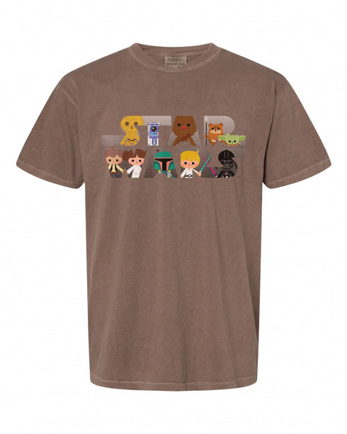 Star Wars Logo Kawaii Multi-Character T-Shirt - Fun Gift for Fans | Retro Style