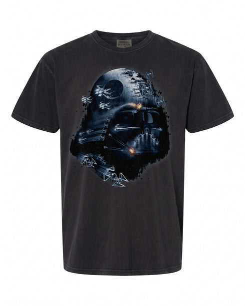 Star Wars Darth Vader Helmet Collage T-Shirt - Unique Fan Apparel | Retro Style