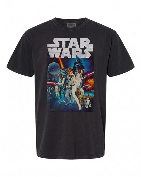 Star Wars Vintage Cast Poster T-Shirt - Classic Design for Fans