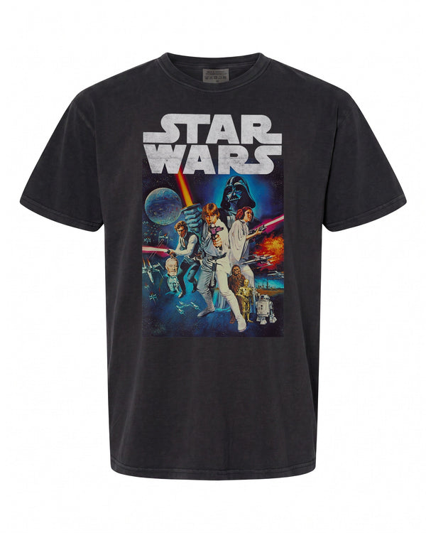 Star Wars Vintage Cast Poster T-Shirt - Classic Design for Fans