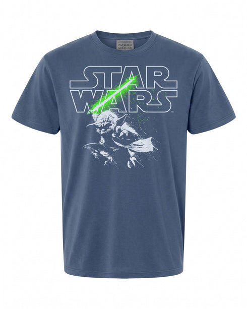 Star Wars Yoda Lightsaber Logo T-Shirt - Perfect for Fans