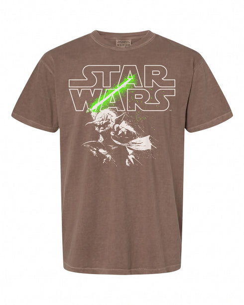 Star Wars Yoda Lightsaber Logo T-Shirt - Perfect for Fans