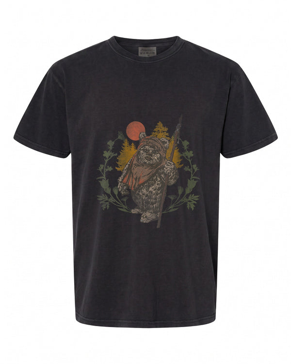 Womens Star Wars Ewok Floral Sunset V-Neck T-Shirt - Fun Retro Design | Shop Now