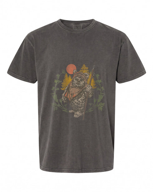 Womens Star Wars Ewok Floral Sunset V-Neck T-Shirt - Fun Retro Design | Shop Now