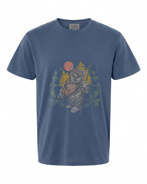 Womens Star Wars Ewok Floral Sunset V-Neck T-Shirt - Fun Retro Design | Shop Now