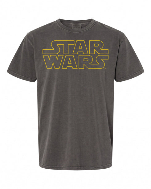 Star Wars Classic Yellow Outline Logo T-Shirt - Perfect Gift for Fans | Retro Style