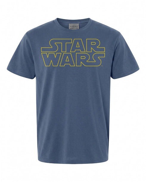 Star Wars Classic Yellow Outline Logo T-Shirt - Perfect Gift for Fans | Retro Style