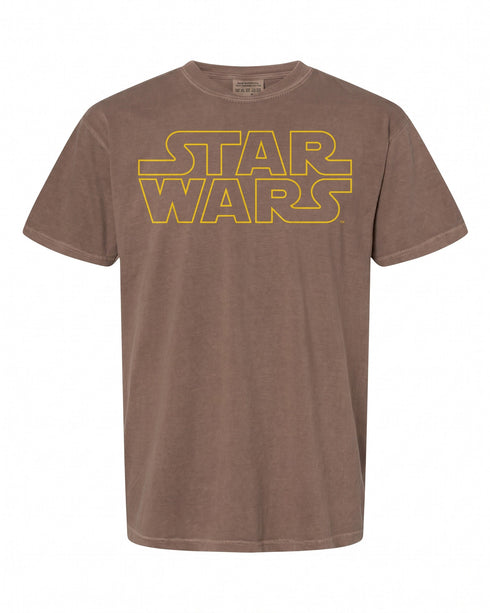 Star Wars Classic Yellow Outline Logo T-Shirt - Perfect Gift for Fans | Retro Style