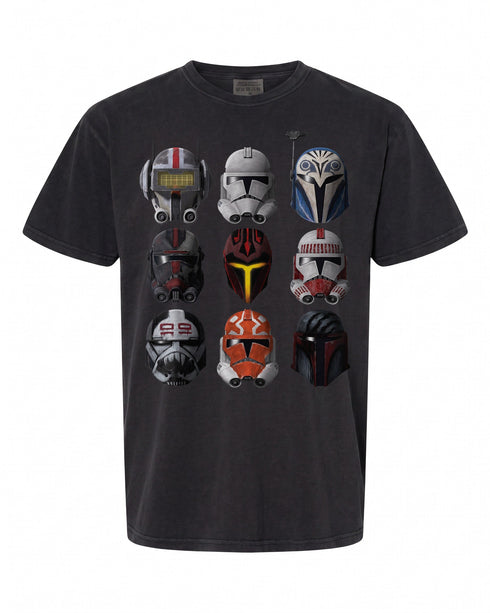 Star Wars Clone Helmets T-Shirt - Perfect for Fans | Vintage Style