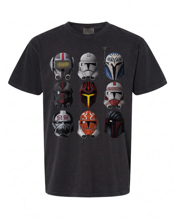 Star Wars Clone Helmets T-Shirt - Perfect for Fans | Vintage Style