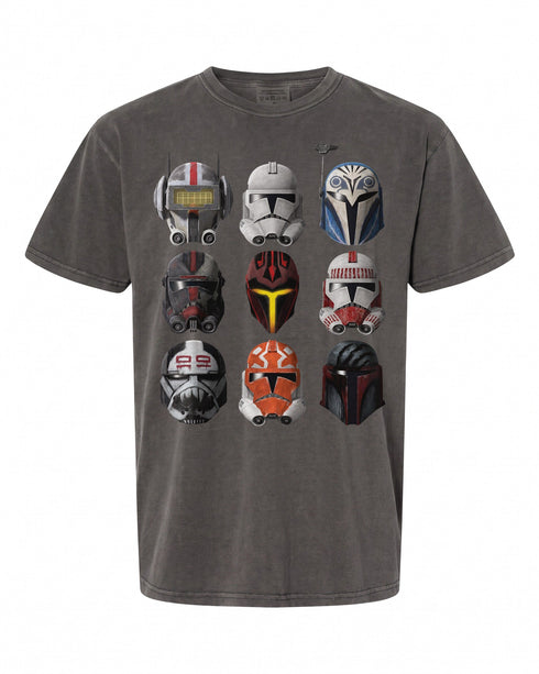 Star Wars Clone Helmets T-Shirt - Perfect for Fans | Vintage Style