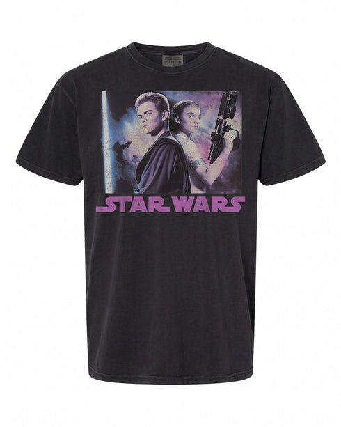 Star Wars Padme & Anakin Portrait T-Shirt - Perfect for Fans | Retro Style