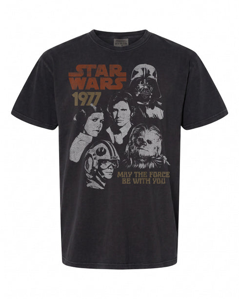 Star Wars 1977 Vintage Portrait Collage T-Shirt - Perfect for Fans