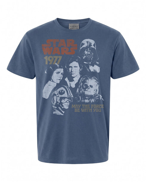 Star Wars 1977 Vintage Portrait Collage T-Shirt - Perfect for Fans
