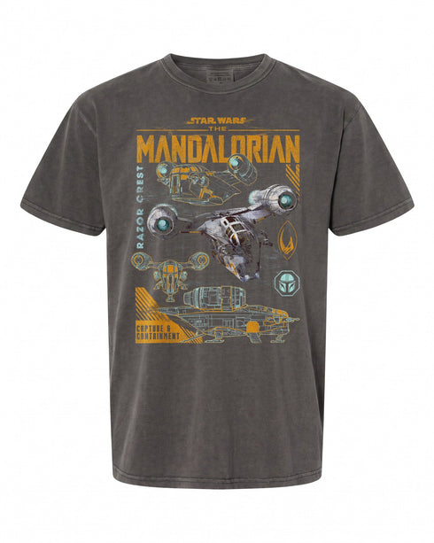 Star Wars The Mandalorian Razor Crest Schematics T-Shirt - Perfect for Fans