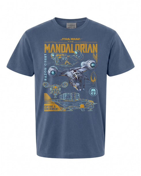 Star Wars The Mandalorian Razor Crest Schematics T-Shirt - Perfect for Fans