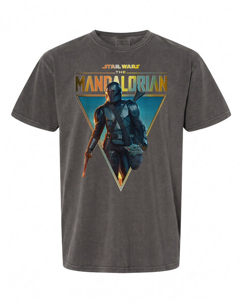 Star Wars The Mandalorian T-Shirt - Iconic Golden Logo Design | Retro Style