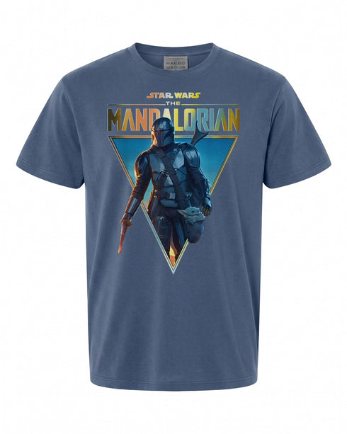 Star Wars The Mandalorian T-Shirt - Iconic Golden Logo Design | Retro Style