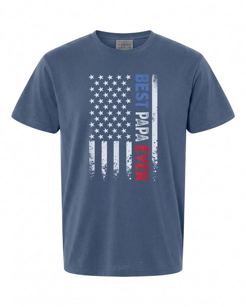 Best Papa Ever T-Shirt - Celebrate Father's Day | Patriotic Style