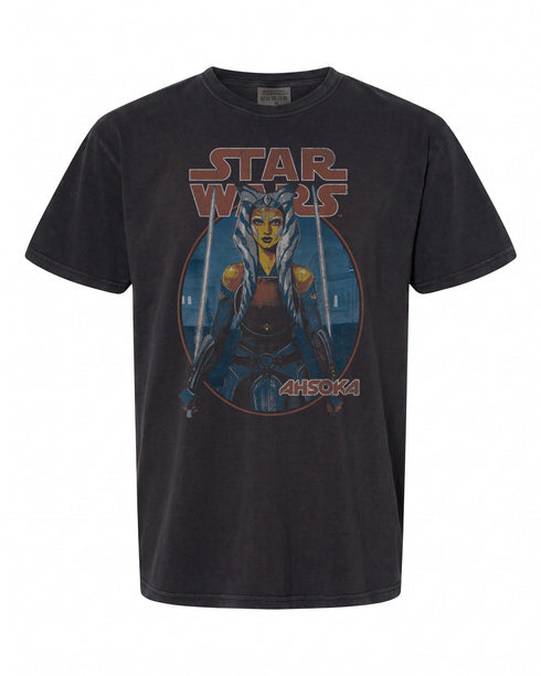 Star Wars Ahsoka Tano Twin Sabers T-Shirt - Vintage Design | Retro Fan Wear