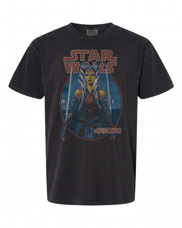 Star Wars Ahsoka Tano Twin Sabers T-Shirt - Vintage Design | Retro Fan Wear