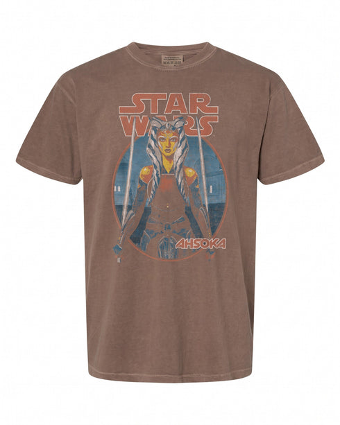Star Wars Ahsoka Tano Twin Sabers T-Shirt - Vintage Design | Retro Fan Wear