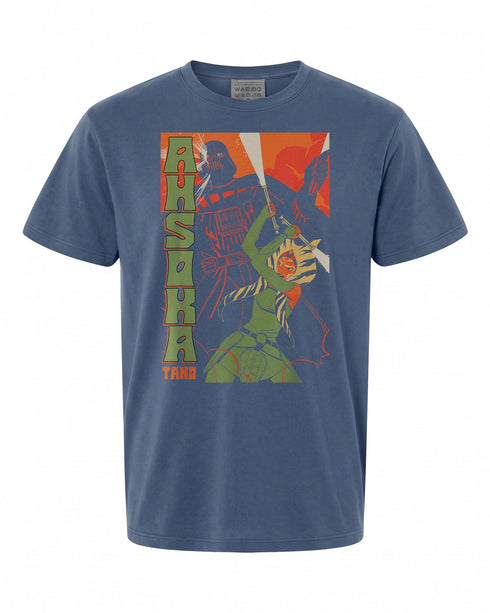 Star Wars Ahsoka Tano & Darth Vader Vintage Poster T-Shirt - Perfect for Fans