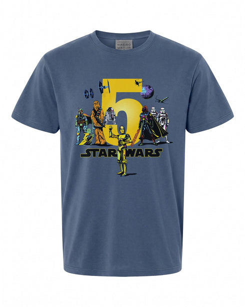Kids Star Wars Classic Characters Fifth Birthday T-Shirt - Fun Gift for Boys