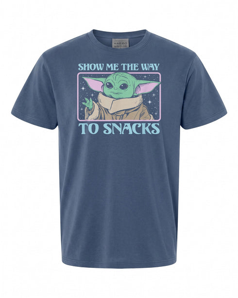 Star Wars T-Shirt - Grogu Show Me The Way To Snacks | Retro Fan Style