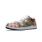 Floral Pattern Leather Low Top Sneakers for Women