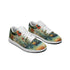 Women's Low Top Leather Sneakers with Floral Print