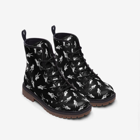 Unify Original - Skeleton Peace Sign Fingers Vegan Leather Boots