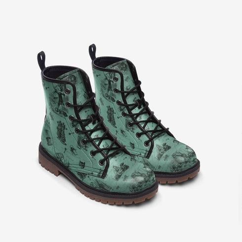 Unify Original - Alice in Wonderland Vegan Leather Combat Boots
