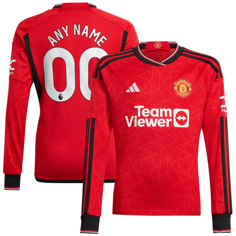 Manchester United adidas 2023/24 Home Custom Long Sleeve Jersey - 1