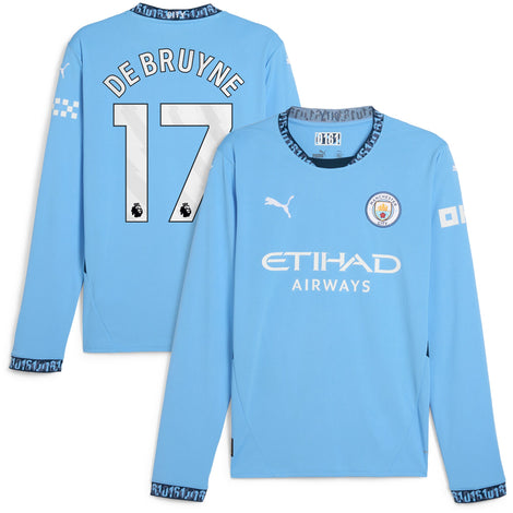 Kevin De Bruyne Manchester City Puma 2024/25 Home Replica Long Sleeve Player Jersey - 1
