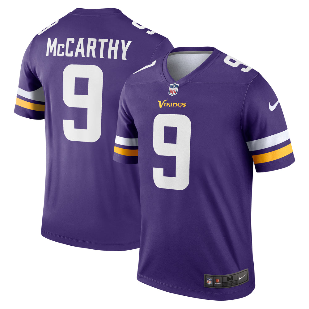 J.J. McCarthy Minnesota Vikings Nike Team Legend Player Performance Jersey - 1