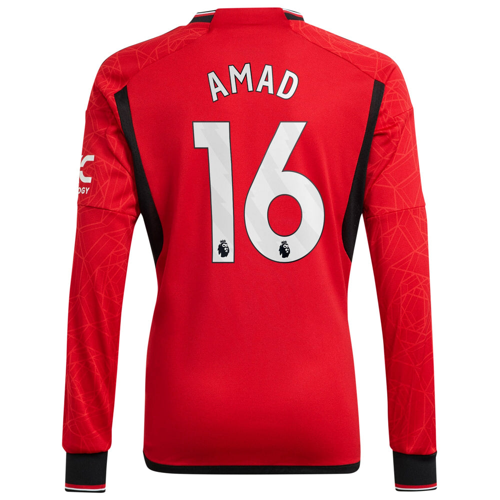 Amad Diallo Manchester United adidas Long Sleeve Player Jersey????Red - 1