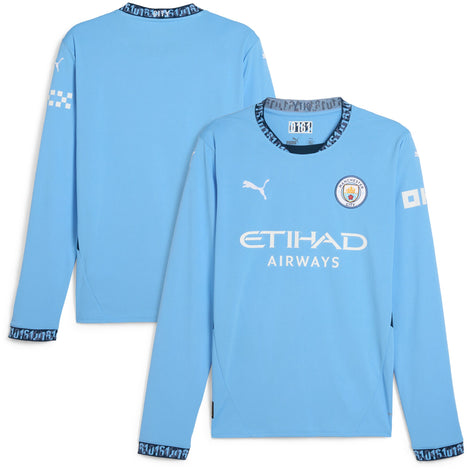 Manchester City Puma 2024/25 Home Replica Long Sleeve Jersey - 1