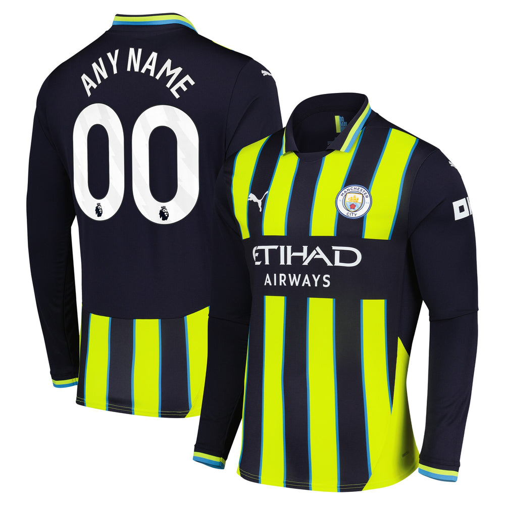 Manchester City Puma 2024/25 Home Replica Long Sleeve Custom Jersey - 1