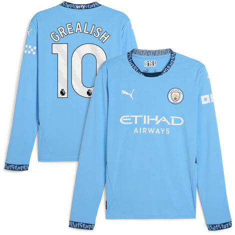 Jack Grealish Manchester City Puma 2024/25 Home Replica Long Sleeve Player Jersey - 1
