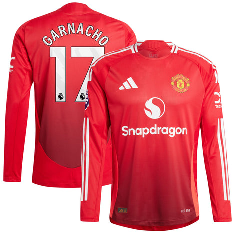Alejandro Garnacho Manchester United 2024/25 Home Authentic Long Sleeve Player Jersey - 1
