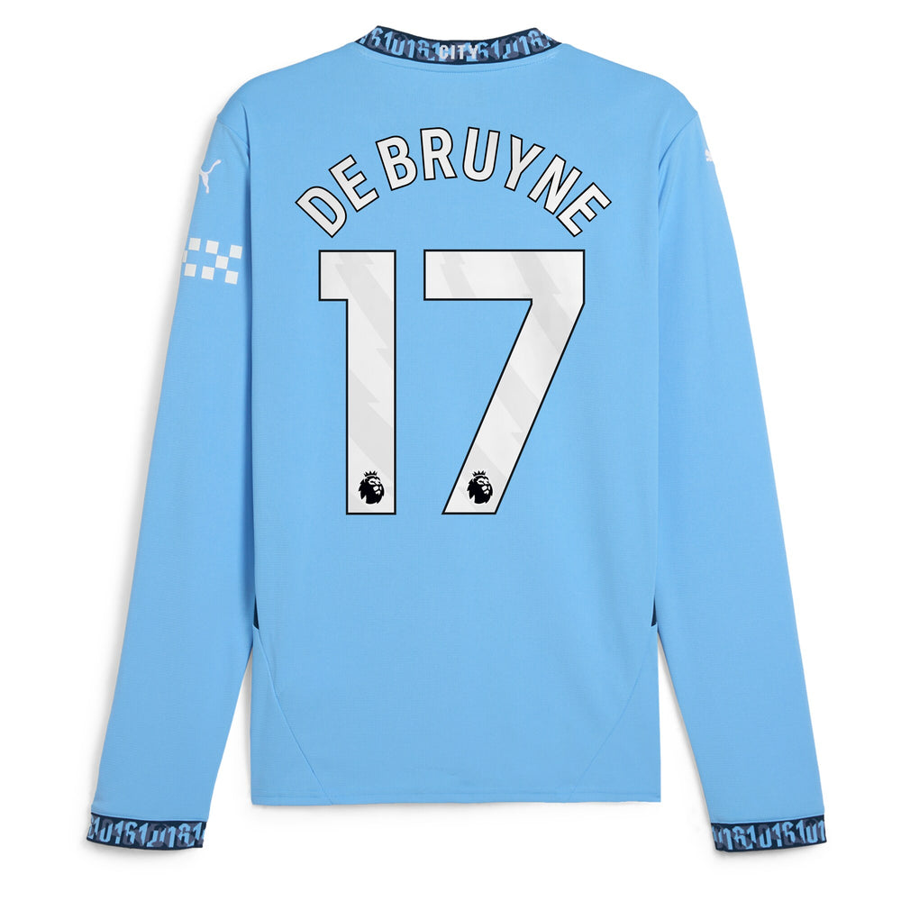 Kevin De Bruyne Manchester City Puma 2024/25 Home Replica Long Sleeve Player Jersey - 1